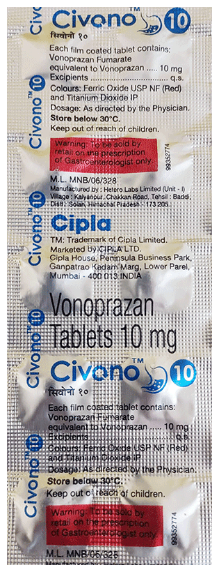 CIVONO 20MG TABLET 10'S - Scraped Image