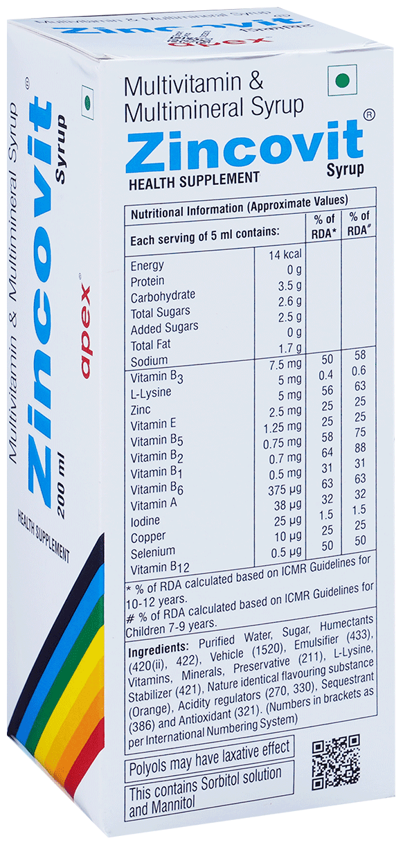 ZINCOVIT SYRUP 200 ML - Scraped Image
