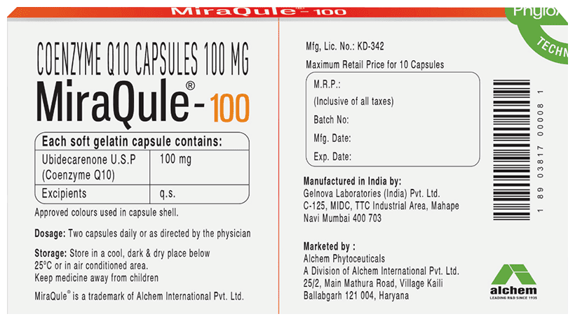 MIRAQULE 100MG(SOFTGEL CAP) 100MG CAPSULE - Scraped Image
