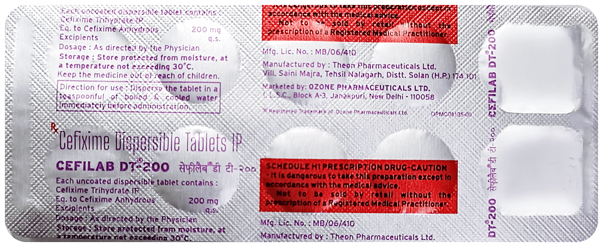 CEFILAB DT 200 TABLET 10'S - Scraped Image