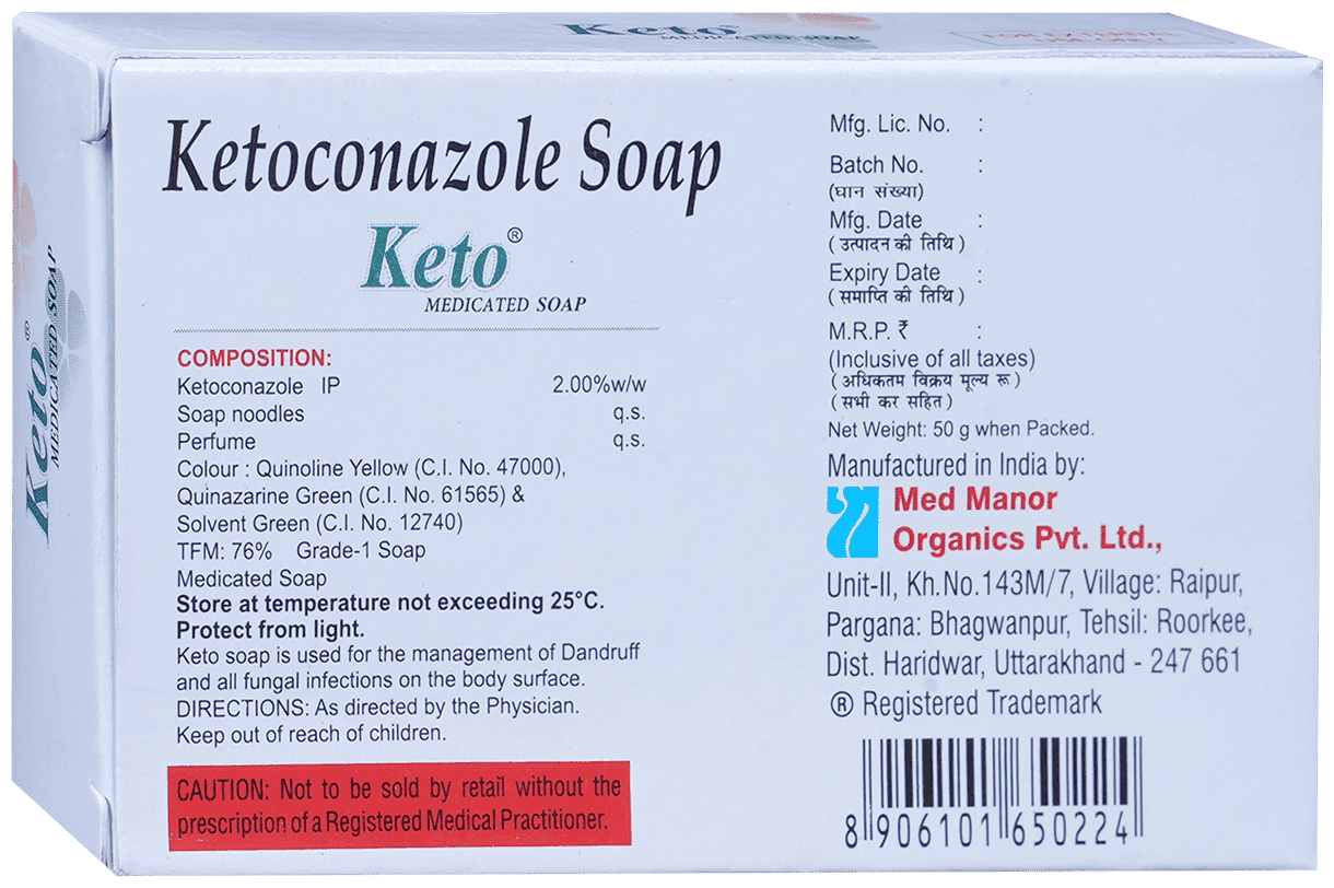 KETO MEDICATED SOAP 50GM - Scraped Image