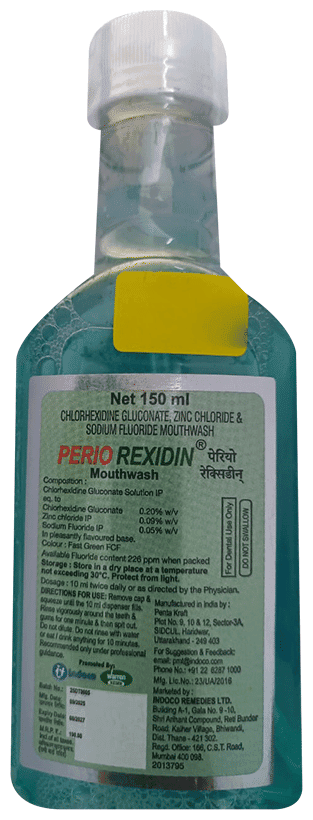 PERIO REXIDIN MOUTHWASH 150ML 150ML - Scraped Image