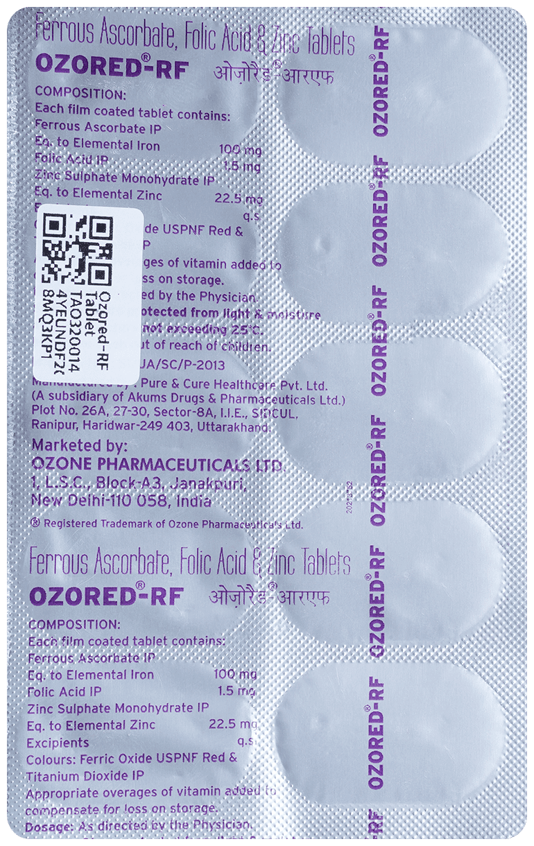 OZORED RF TABLET 10'S - Scraped Image