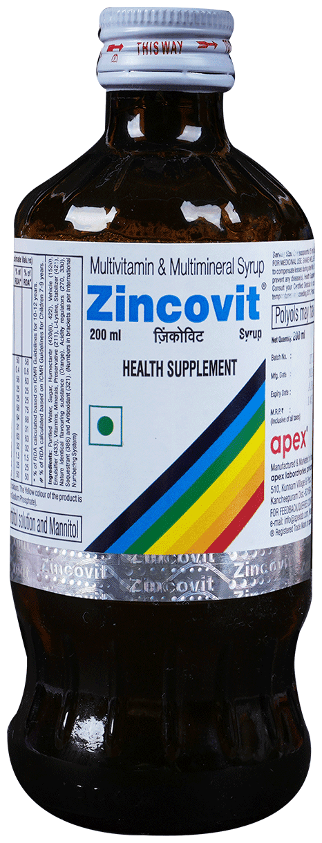 ZINCOVIT SYRUP 200 ML - Scraped Image