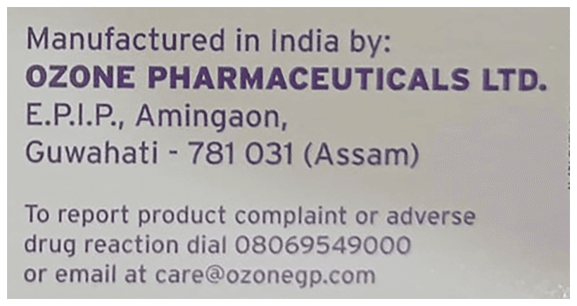OZOSTAT 750 TABLET 10'S - Scraped Image