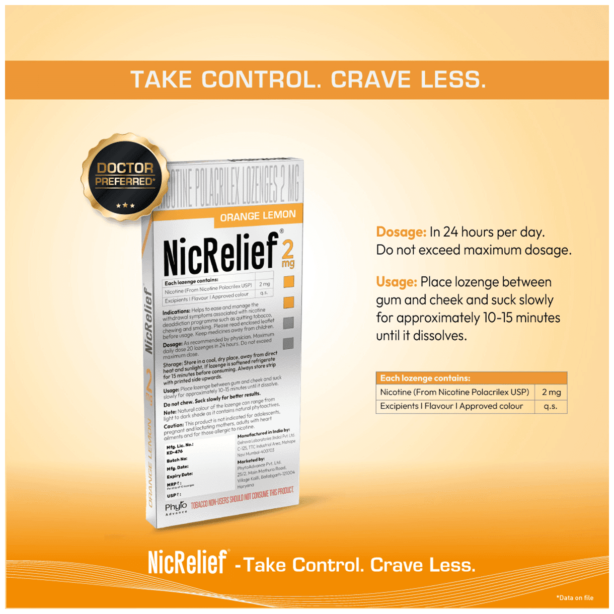 NICRELIEF ORANGE LEMON 2MG 2MG - Scraped Image