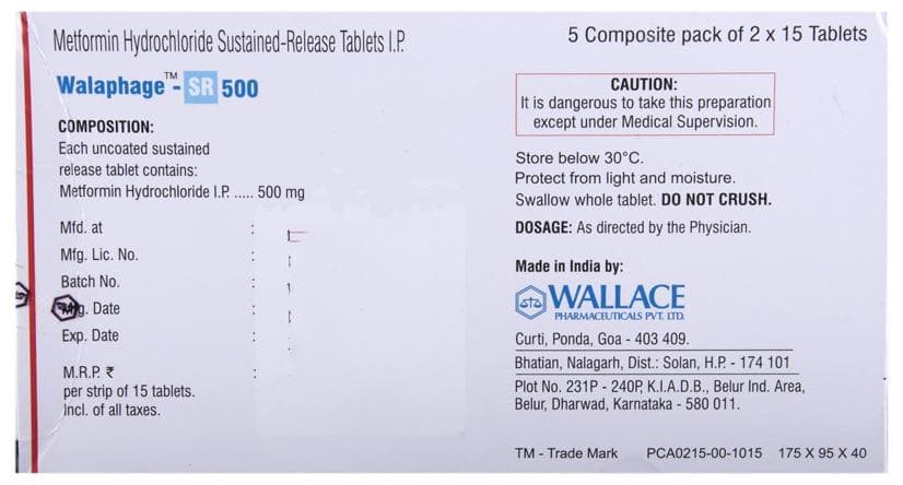 WALAPHAGE SR 500 TABLET 15'S - Scraped Image