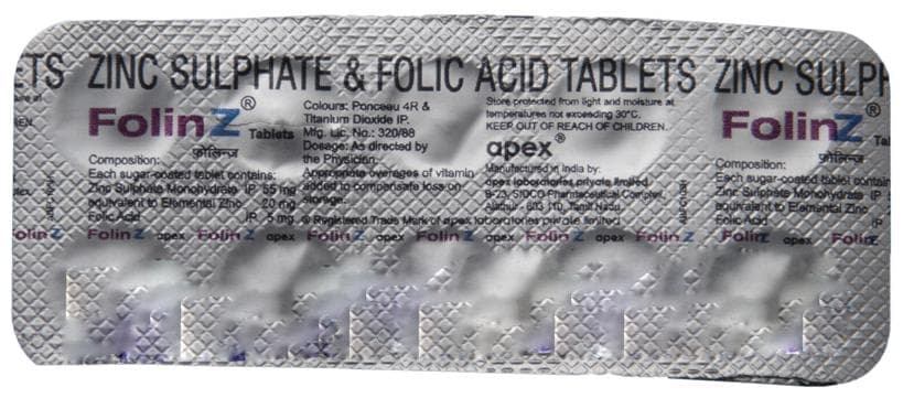 FOLINZ TABLET 1X10 - Scraped Image