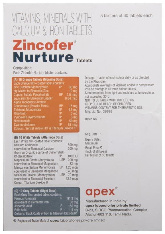 ZINCOFER NURTURE TABLET 1X10 - Scraped Image