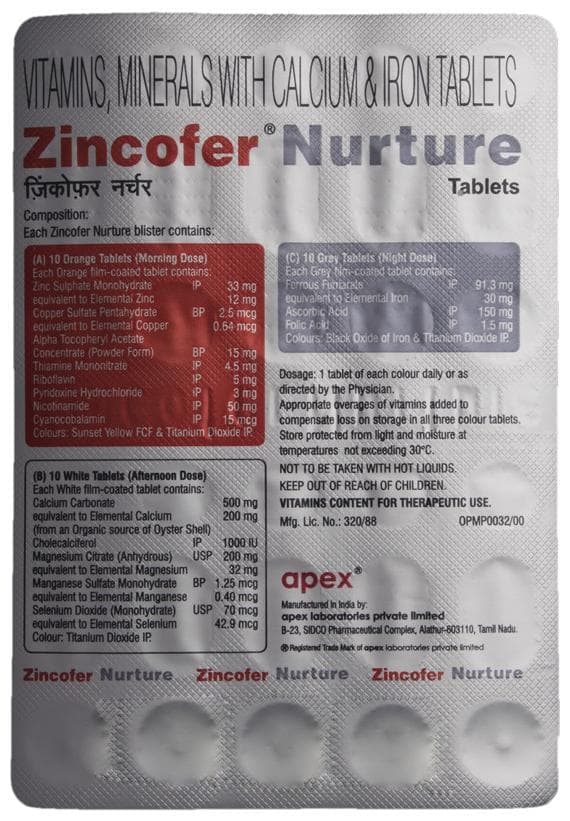 ZINCOFER NURTURE TABLET 1X10 - Scraped Image