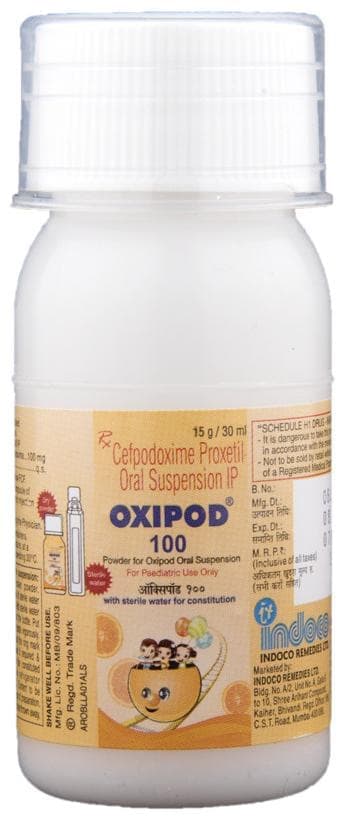 OXIPOD 100 DRY SYRUP 10'S - Scraped Image