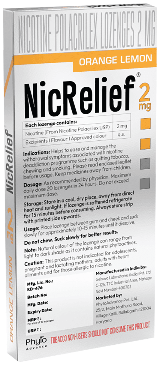 NICRELIEF ORANGE LEMON 2MG 2MG - Scraped Image