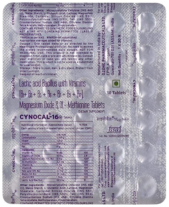 CYNOCAL 16 RF TABLET 30'S - Scraped Image