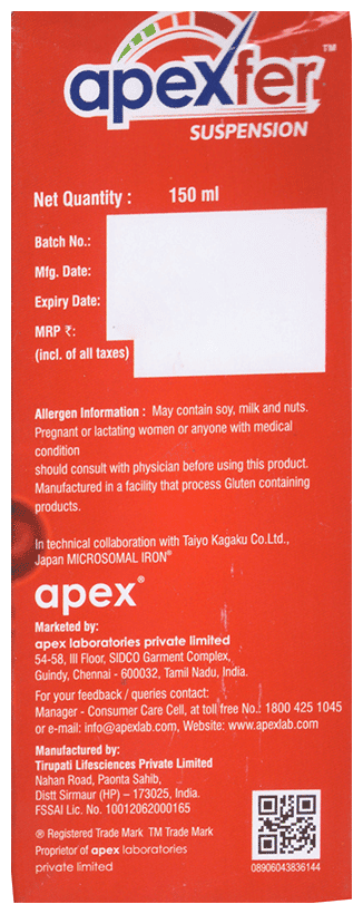 APEXFER SUSPENSION 150ML - Scraped Image