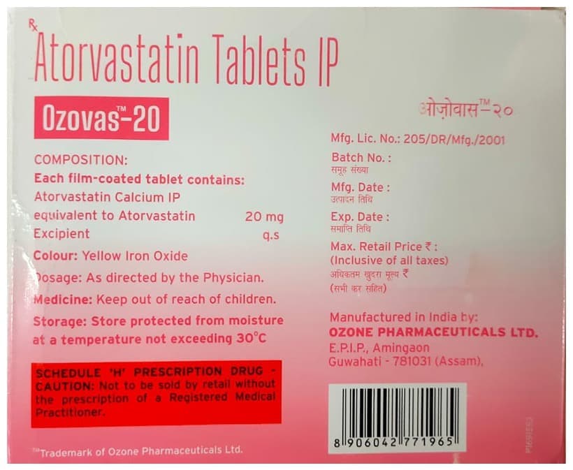 OZOVAS 20 TAB 30'S - Scraped Image