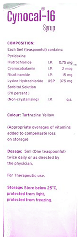 CYNOCAL 16 SYRUP 200ML 200ML - Scraped Image