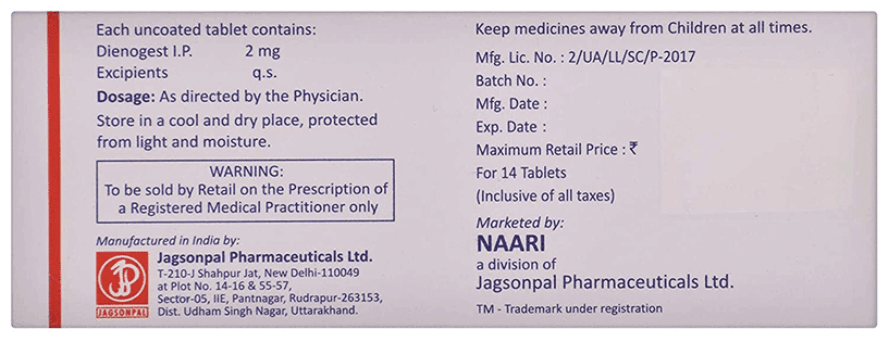 ENDOREG TABLET 1X14 - Scraped Image