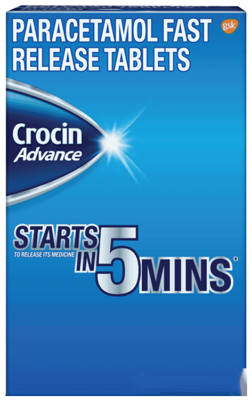 CROCIN ADVANCE 500MG TABLET - Scraped Image